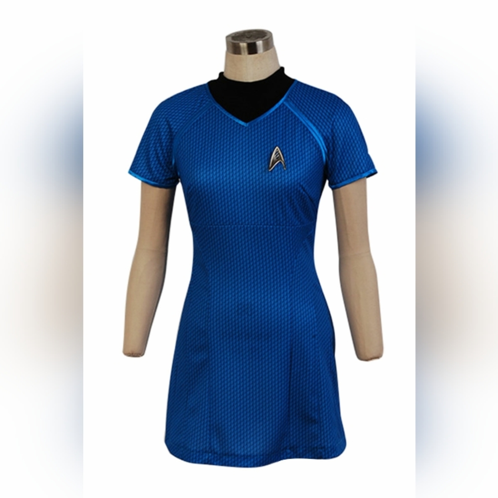Star Trek Into Darkness Uhura Fleet Blue Dress   Halloween cosplay Costume
